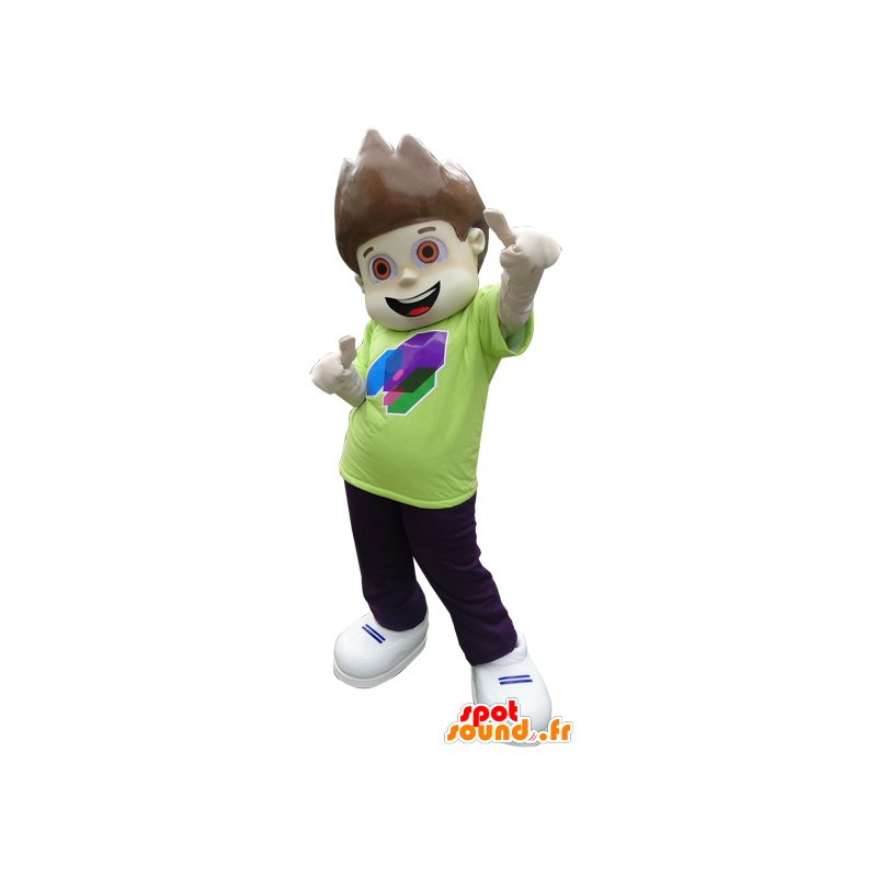 Boy mascot brown with fun cut - MASFR033062 - Mascots boys and girls