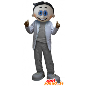 Mascota del hombre, vestido de gris y blanco científica - MASFR033063 - Mascotas humanas