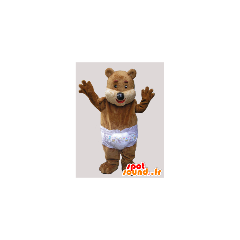 Brauner Teddy Maskottchen mit einer Schicht - MASFR033067 - Bär Maskottchen