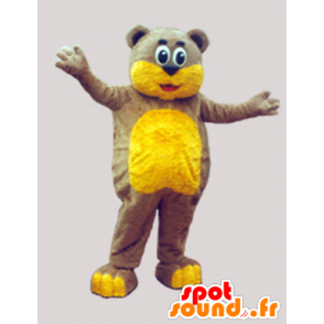 Orsacchiotto marrone mascotte e giallo tenue - MASFR033068 - Mascotte orso
