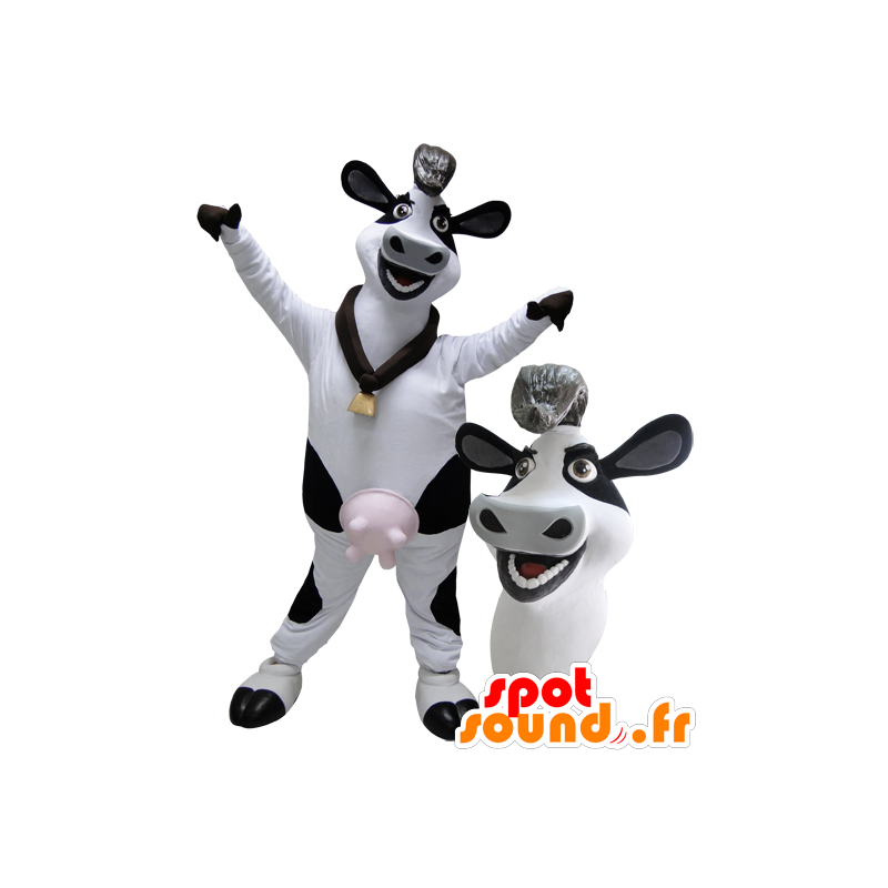 Giant mucca mascotte in bianco e nero prodotti lattiero-caseari - MASFR033072 - Mucca mascotte