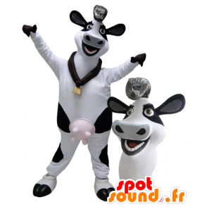 Riesen-Schwarz-Weiß-Milchkuh Maskottchen - MASFR033072 - Maskottchen Kuh