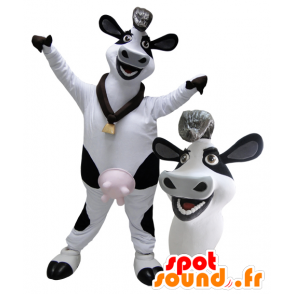Witte en zwarte reus melkkoe mascotte - MASFR033072 - koe Mascottes