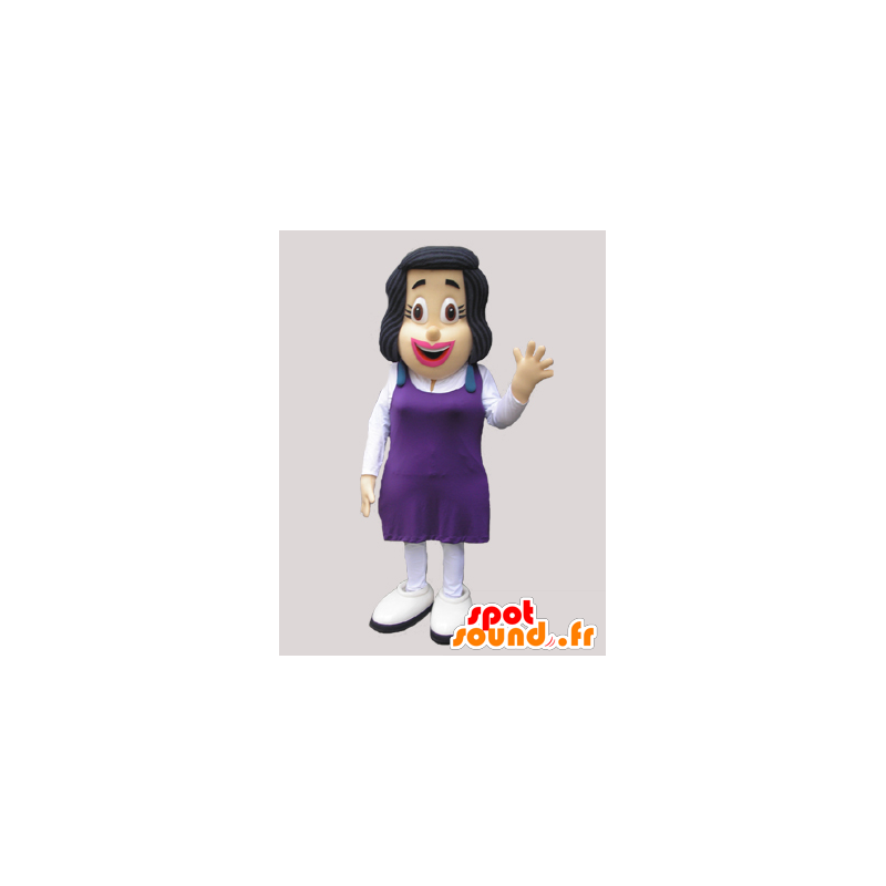 Mascota morena con un vestido morado - MASFR033074 - Mujer de mascotas