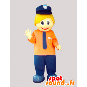 Mascot small blond man with a cap and a tie - MASFR033077 - Human mascots