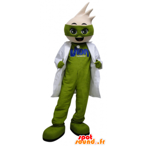 Green man mascot with a white coat - MASFR033078 - Human mascots