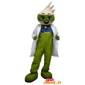 Mascotte de bonhomme vert avec une blouse blanche - MASFR033078 - Mascottes Homme