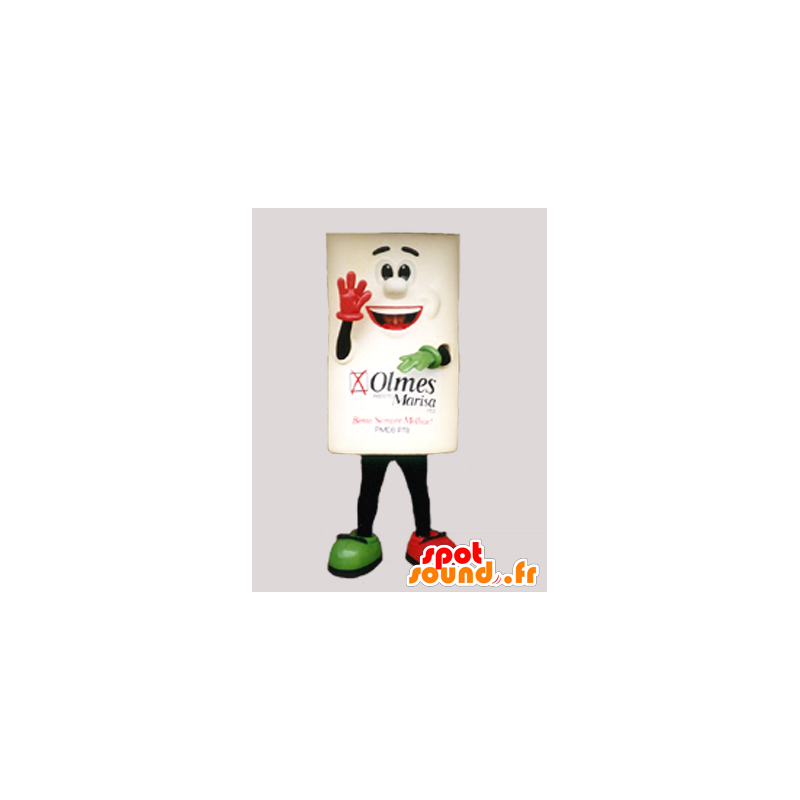 Mascotte de brique, de bonhomme carré souriant - MASFR033085 - Mascottes Homme