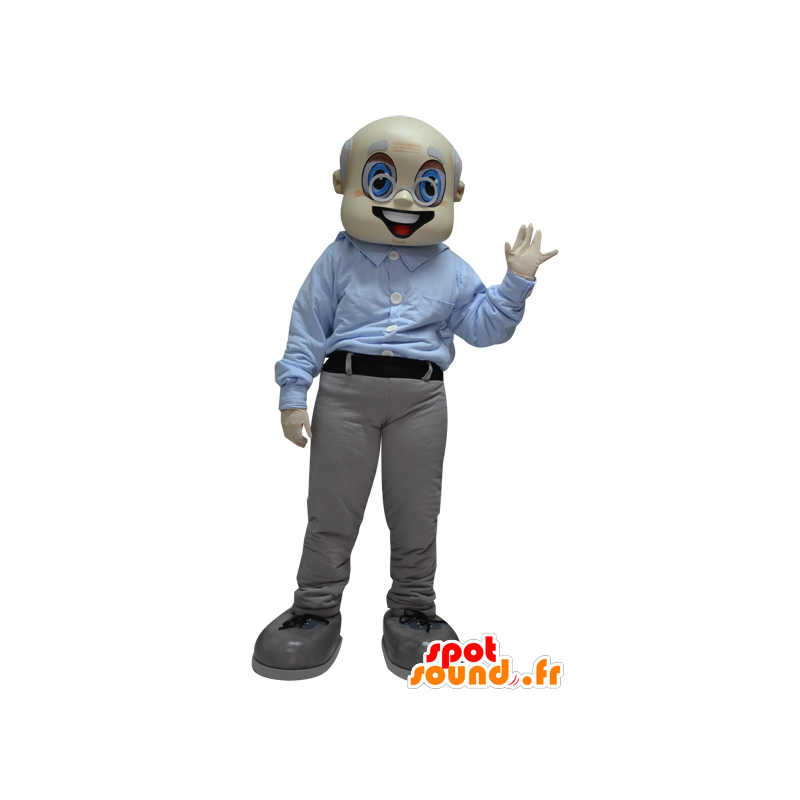 Antigua mascota de hombre, abuelo, vestido de gris y blanco - MASFR033087 - Mascotas humanas