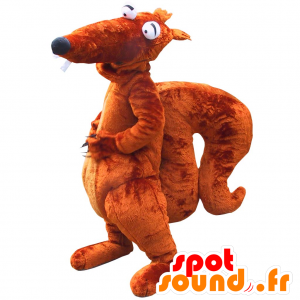 Mascot castanho esquilo gigante com um grande galo - MASFR033090 - mascotes Squirrel