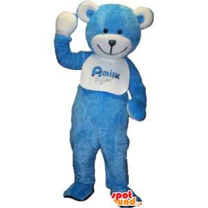 Mascotte de nounours, d'ourson bleu et blanc - MASFR033091 - Mascotte d'ours