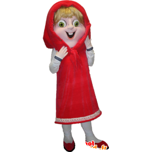 Mascot Red Riding Hood loiro de olhos verdes - MASFR033092 - Mascotes humanos