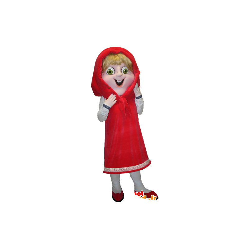 Mascotte de chaperon rouge blonde aux yeux verts - MASFR033092 - Mascottes Humaines