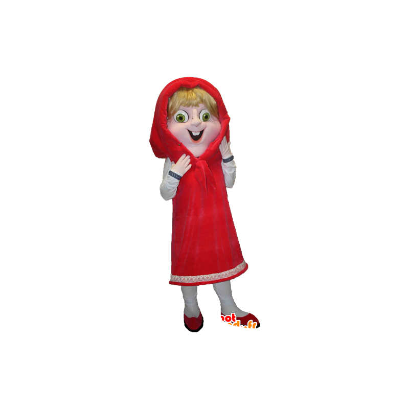 Red Riding Hood Maskottchen blond mit grünen Augen - MASFR033092 - Menschliche Maskottchen