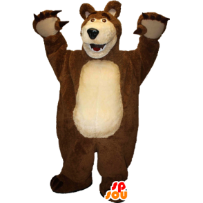 Αρκούδα μασκότ καφέ και μπεζ γίγαντα - MASFR033093 - Αρκούδα μασκότ