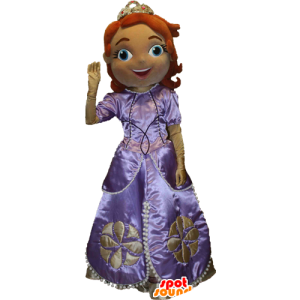 Mascote ruiva vestida como uma princesa, uma rainha - MASFR033096 - Mascotes femininos