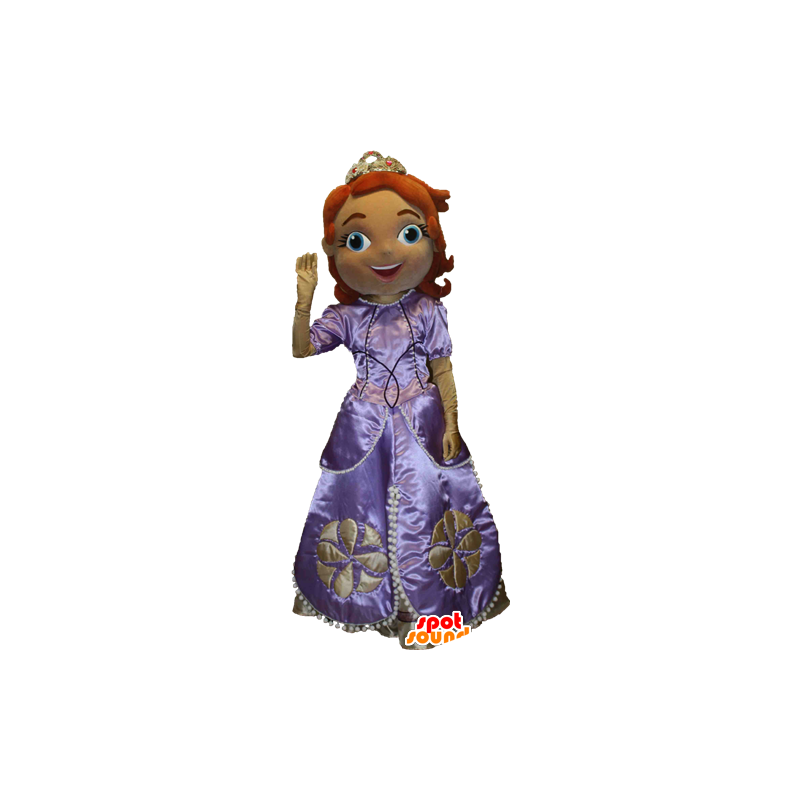 Redhead mascot dressed as a princess, a queen - MASFR033096 - Mascots woman