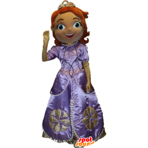 Mascotte de femme rousse habillée en princesse, en reine - MASFR033096 - Mascottes Femme