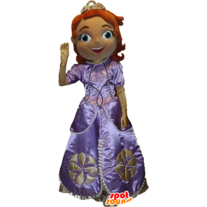 Redhead mascot dressed as a princess, a queen - MASFR033096 - Mascots woman