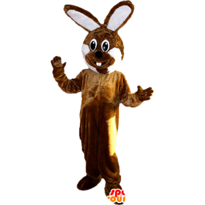 Brun og hvit gigantisk kanin maskot - MASFR033100 - Mascot kaniner