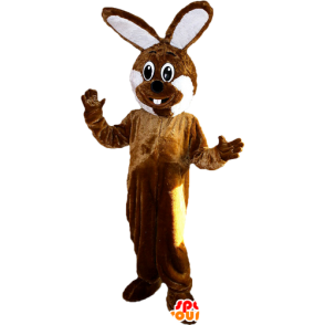 Brown and white giant rabbit mascot - MASFR033100 - Rabbit mascot