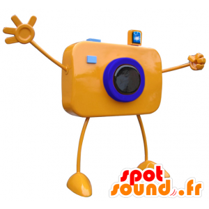 Arancione mascotte macchina fotografica gigante con grandi braccia - MASFR033101 - Mascotte di oggetti