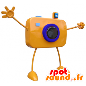Oranssi jättiläinen kamera maskotti iso aseita - MASFR033101 - Mascottes d'objets