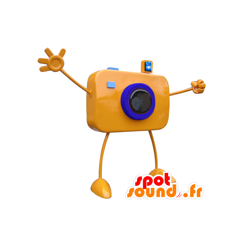 Arancione mascotte macchina fotografica gigante con grandi braccia - MASFR033101 - Mascotte di oggetti