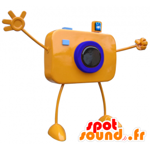 Oranje reus camera mascotte met grote armen - MASFR033101 - mascottes objecten