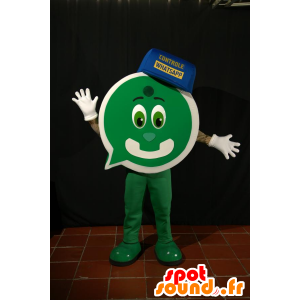 Grønn mann maskot med en form for chat boble - MASFR033102 - Cat Maskoter