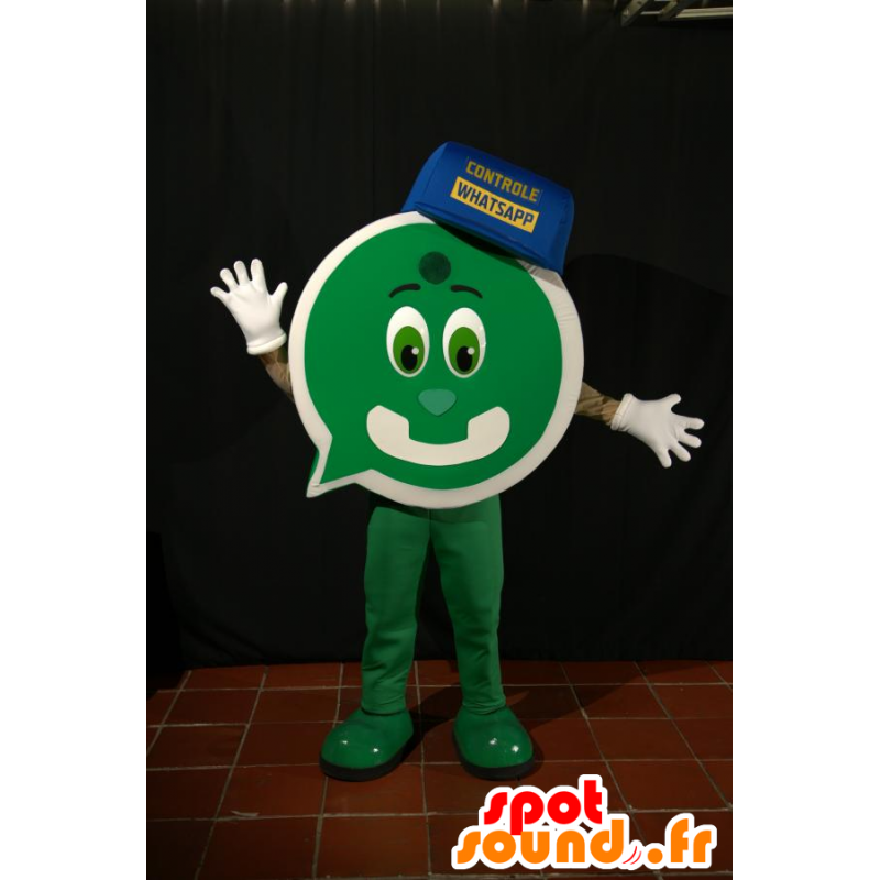 Green man mascot with a form of chat bubble - MASFR033102 - Cat mascots