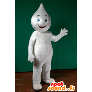 All white snowman mascot with a drop-shaped head - MASFR033104 - Human mascots