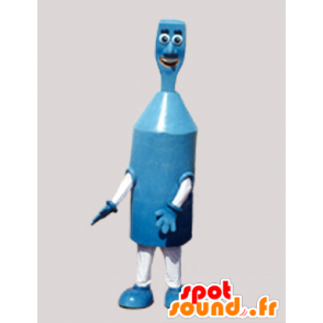 αστείο μπλε μασκότ και λευκό άνδρα, ρομπότ - MASFR033106 - Ο άνθρωπος Μασκότ