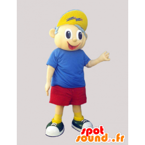 Maskottchen Junge in kurzen Hosen, T-Shirt und Kappe - MASFR033107 - Maskottchen-jungen und Mädchen