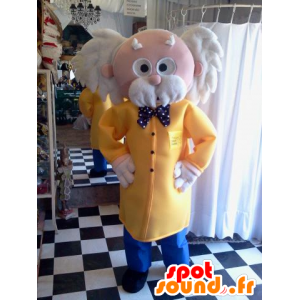 Meget elegant papy maskot med en jakke og en sløyfe - MASFR033108 - Man Maskoter