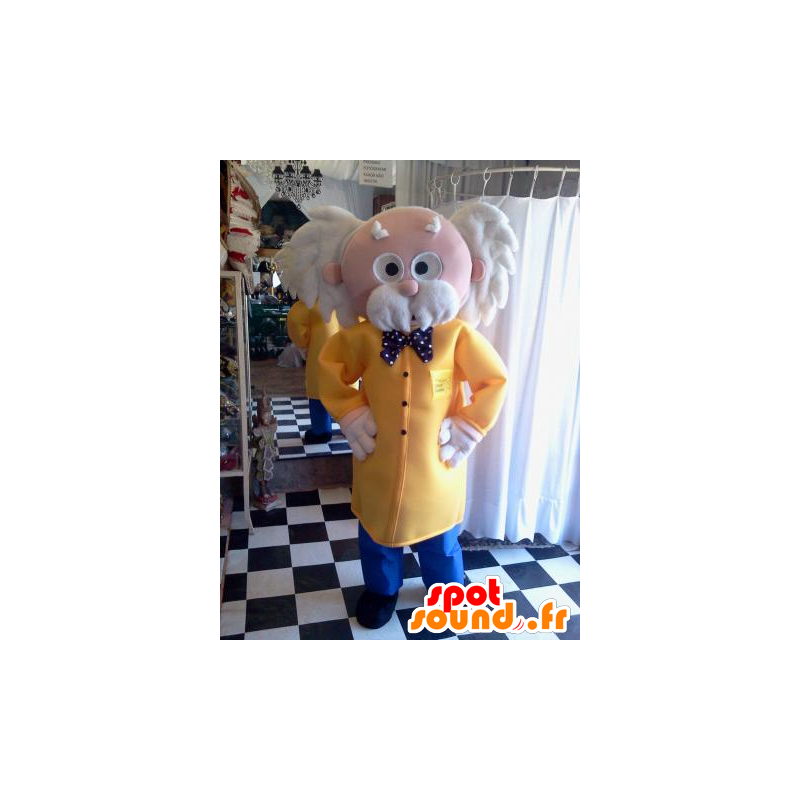 Elegant grandpa mascot with a jacket and a bow tie - MASFR033108 - Human mascots