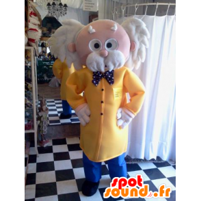 Elegant grandpa mascot with a jacket and a bow tie - MASFR033108 - Human mascots