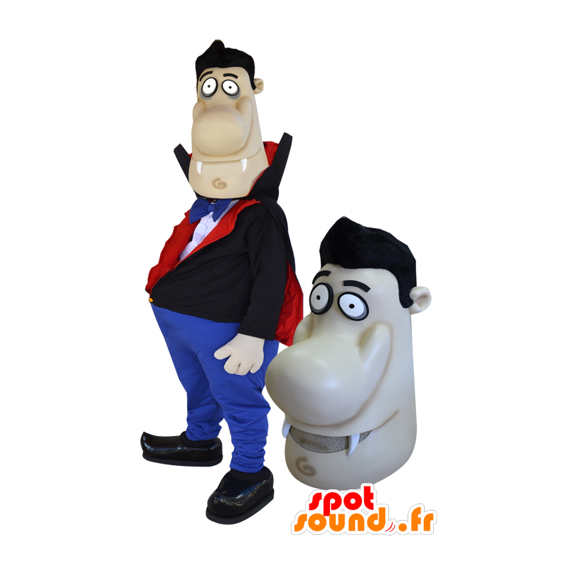 Mascotte d'homme vampire dodu, avec un énorme nez - MASFR033084 - Mascottes Homme