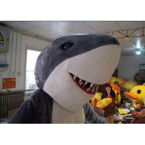 Maskot šedá a žralok bílý s velkými zuby - MASFR21492 - maskoti žralok