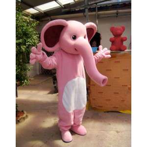 Mascota del elefante rosado, lindo y colorido - MASFR21400 - Mascotas de elefante