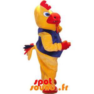 Maskotfågel, höna, gul och röd tupp med kostym - Spotsound