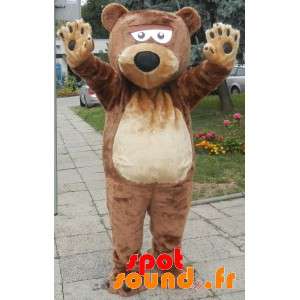 Jättebrun björnmaskot, söt och söt. Nallebjörn maskot -