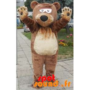 Kæmpe brun bjørnemaskot, sød og sød. Bamse maskot - Spotsound