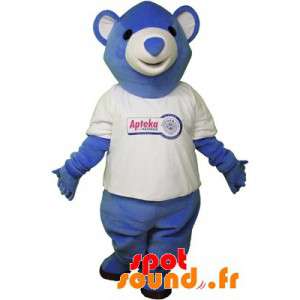 Blauwe en witte teddybeer...