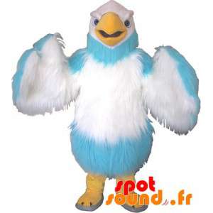 Hårig vit och blå gammaskot. Eagle maskot - Spotsound maskot