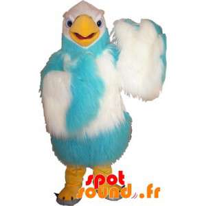 Behåret hvid og blå grib maskot. Eagle maskot - Spotsound maskot