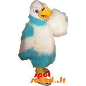 Hårig vit och blå gammaskot. Eagle maskot - Spotsound maskot