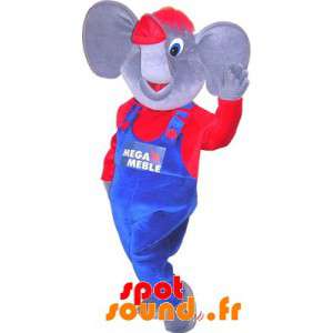 Mascot vestido cinza...