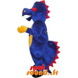 Dinosaur maskot, rød, gul og blå drage - Spotsound maskot
