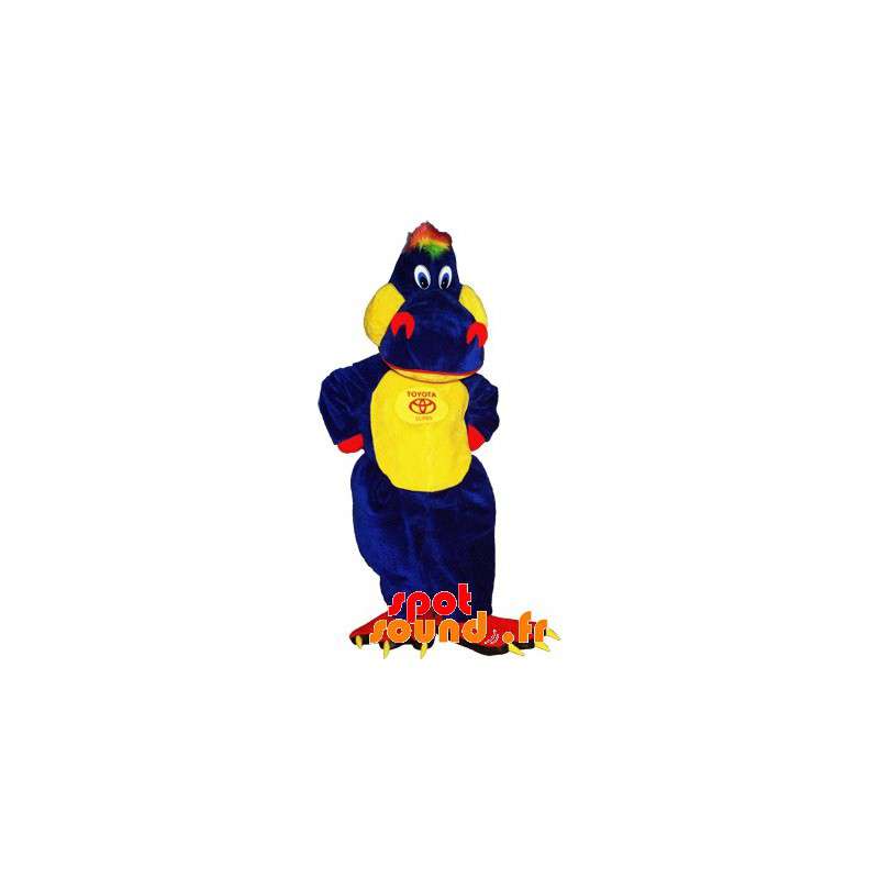 Röd, gul och blå drakmaskot. Dinosaur maskot - Spotsound maskot